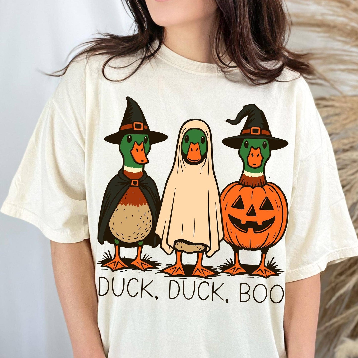 Duck Duck Boo T-Shirt, Silly Duck Ghost Witch Sweatshirt
