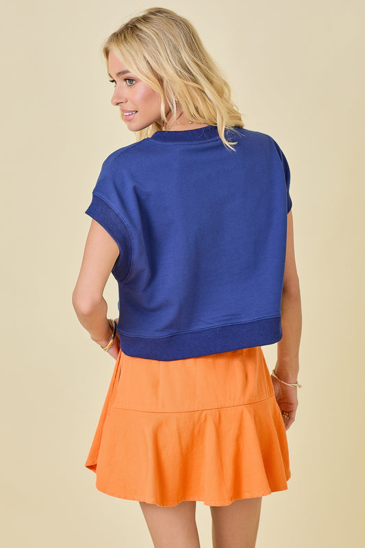 Game Day Boxy Cropped Terry Top