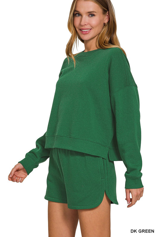 Fleece 2pc Sweatshirt & Shorts Set
