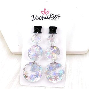 Snowman Dangles - Christmas Acrylic Earrings I
