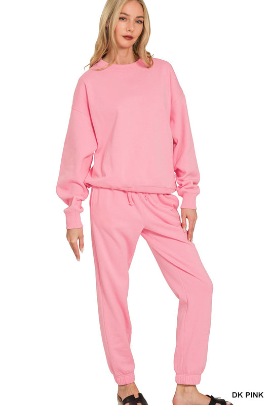 Fleece Long Sleeve Pullover & Jogger Set