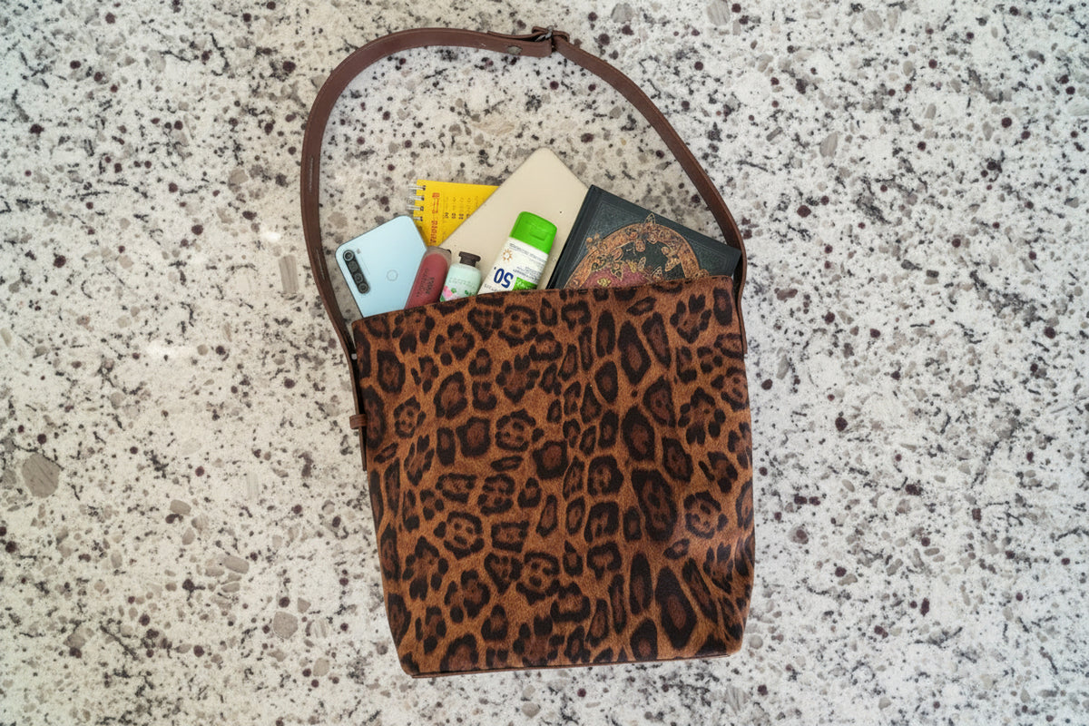 Microsuede Bucket Tote Bag