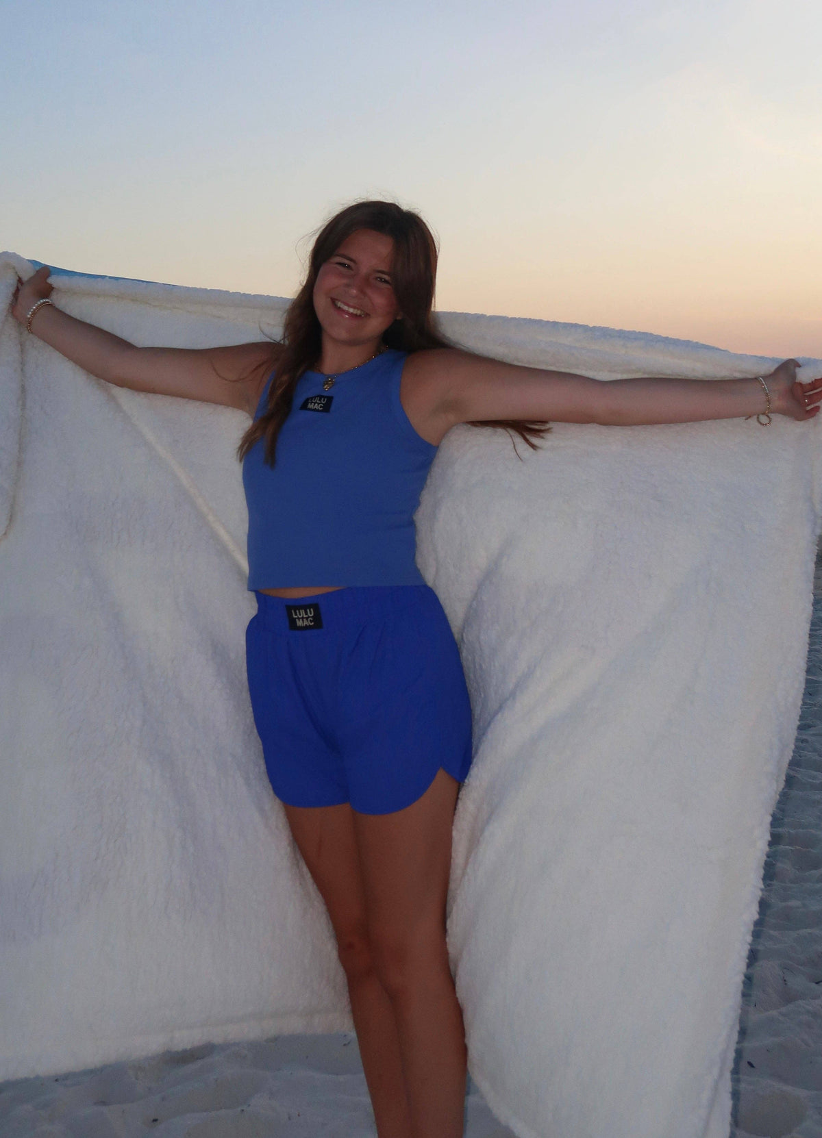 LuLu Mac Blue Sherpa Blanket