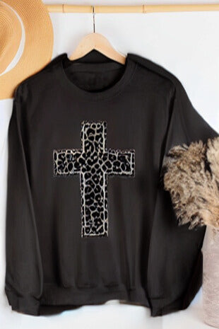 Leopard Cross Graphic Sweatshirt