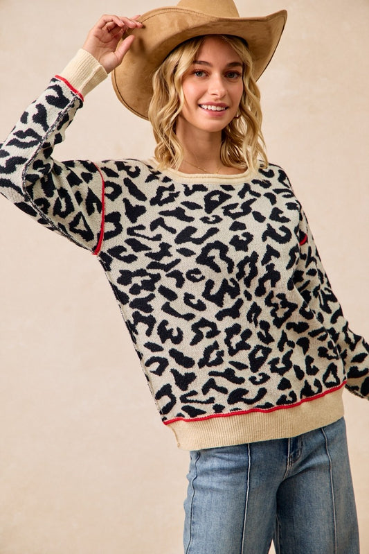 Leopard Print Knit Top