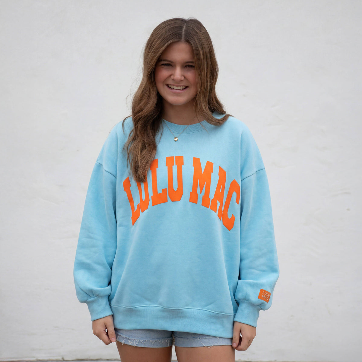 Blue & Orange Puff Graphic Sweatshirt