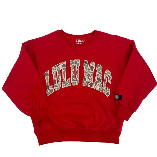 LuLu Mac Red Camo Embroidered Sweatshirt