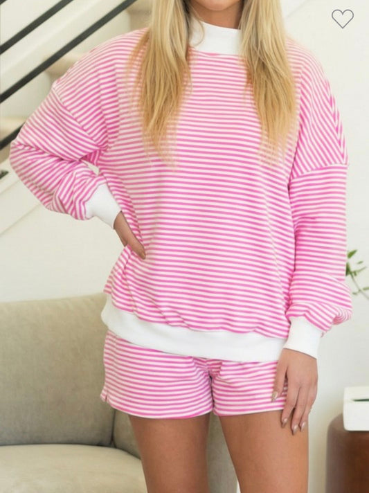 Striped Mock Turtleneck set