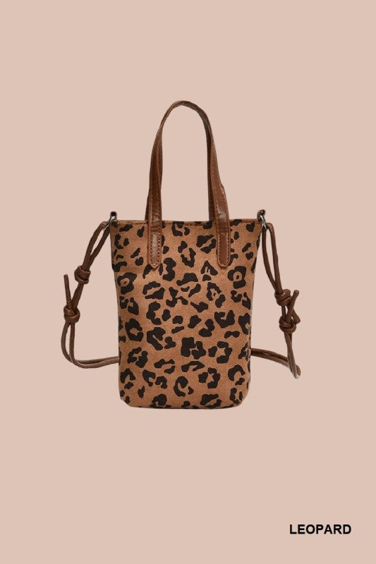 Vintage Retro Suede Crossbody Mini Bucket Tote Bag