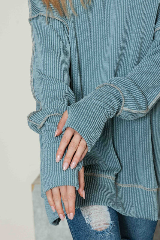 Ribbed Oversized Sweatshirt