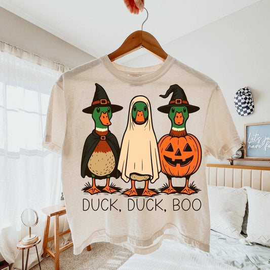 Duck Duck Boo T-Shirt, Silly Duck Ghost Witch Sweatshirt
