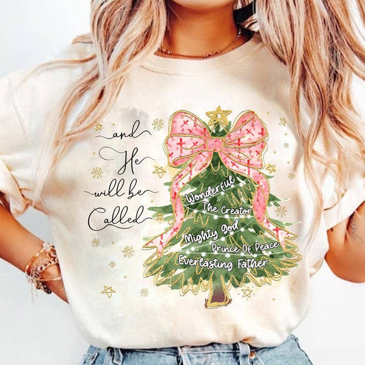 And He Will Be Called Sweater, Christmas Tree With Bow Shirt