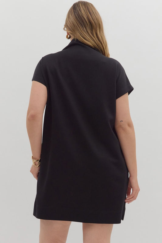 "Sloane" Black Plus Mini Dress