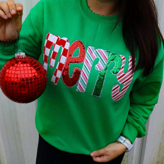 COMING SOON! Green Merry Christmas Sweatshirt