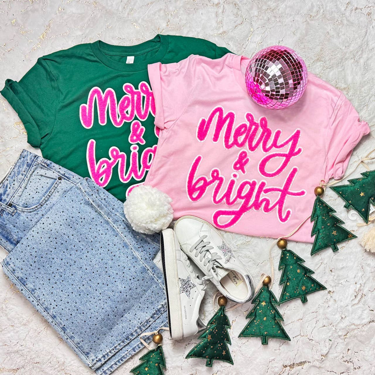 Trendy Tee Co. - Merry and Bright Fluffy Tee