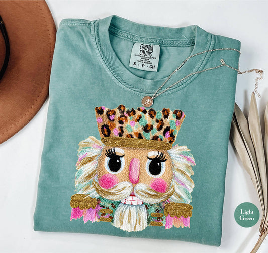 Faux Yarn Crochet Leopard Nutcracker Shirt, Xmas Sweater