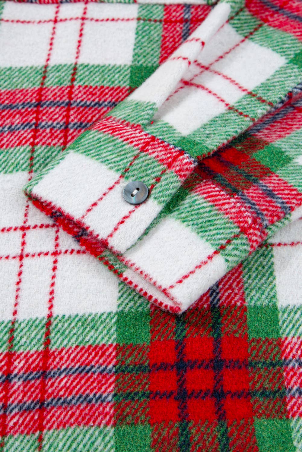 LDC Christmas Green Plaid Casual Flannel Shacket