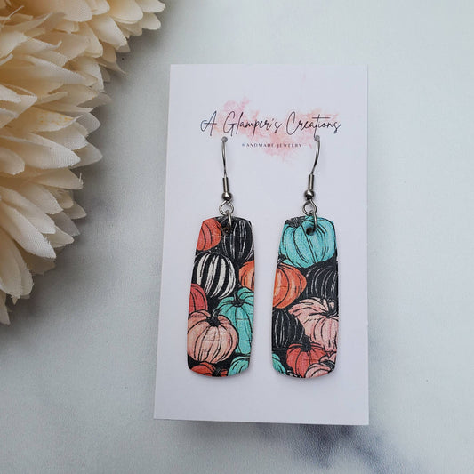 Pumpkins Mini Bar Leather Earrings