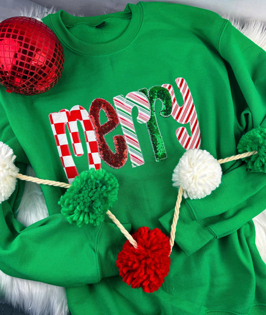 COMING SOON! Green Merry Christmas Sweatshirt