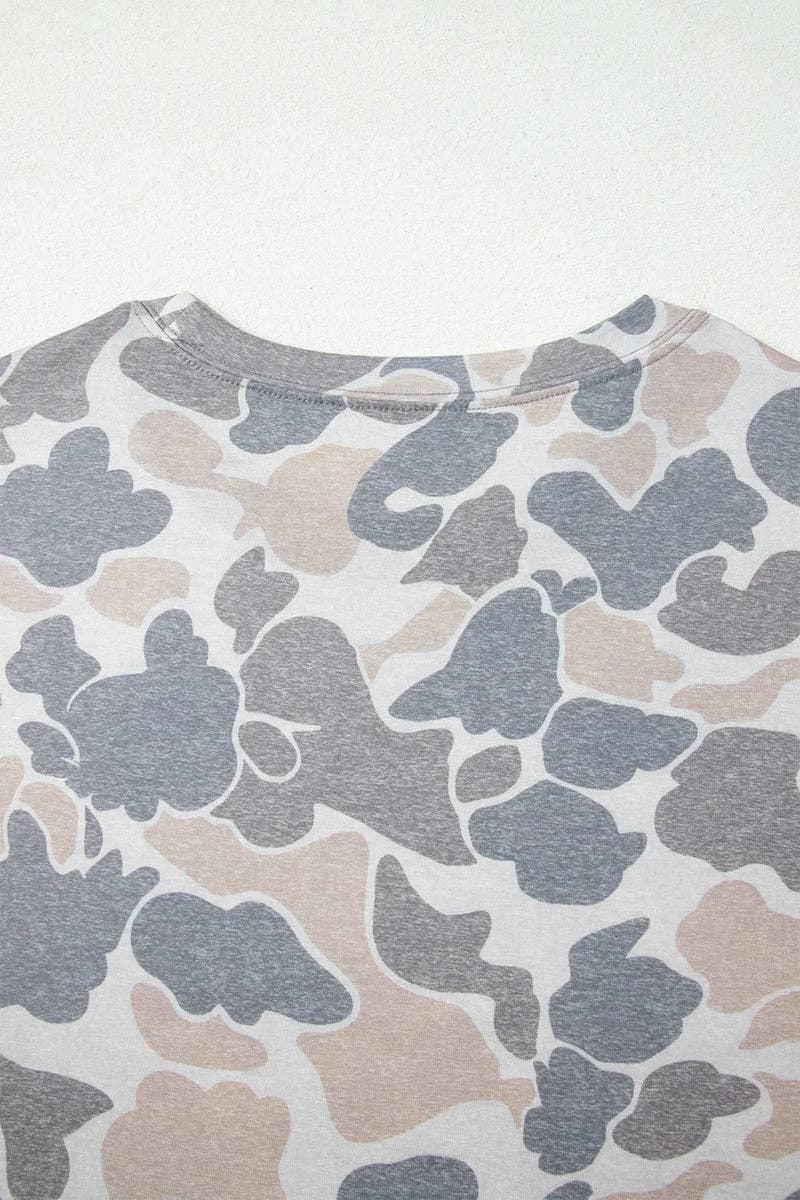 Camo America Graphic Patriotic T Shirt Casual Summer