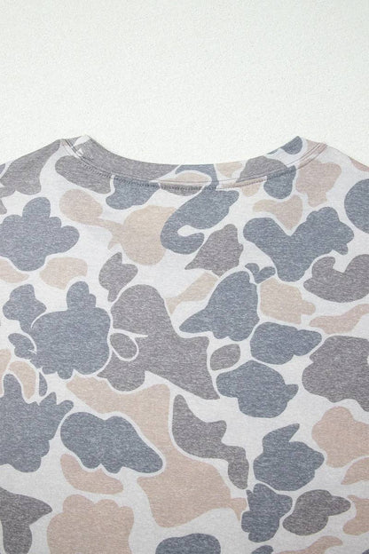Camo America Graphic Patriotic T Shirt Casual Summer