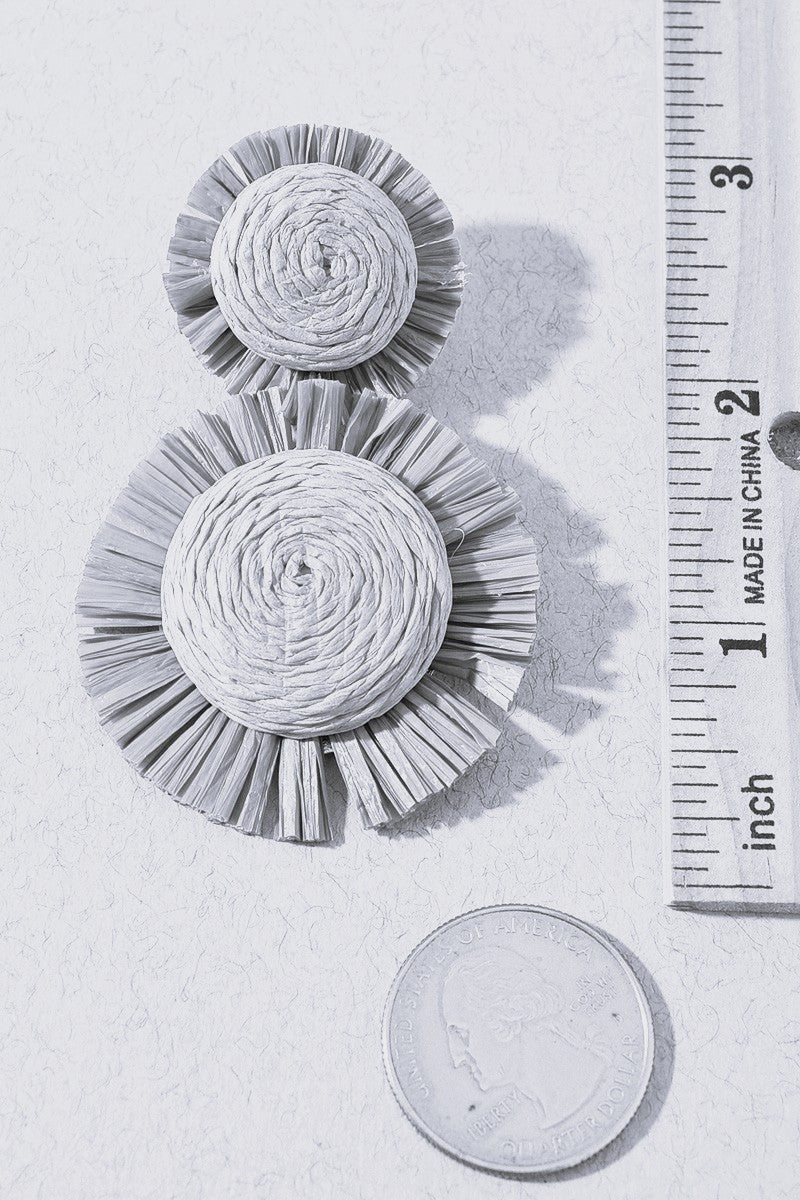 Raffia Round Earrings