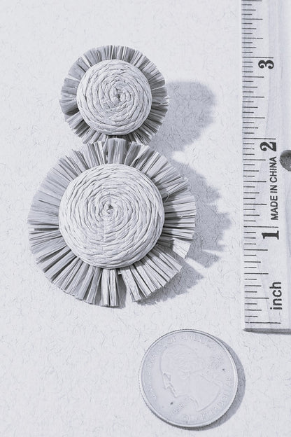Raffia Round Earrings