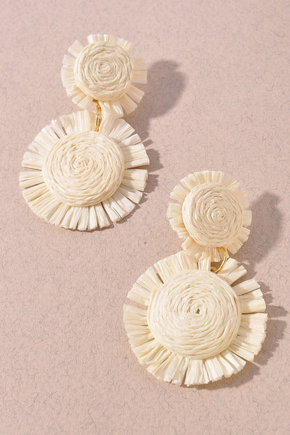 Raffia Round Earrings
