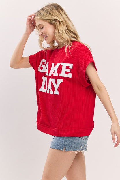 Game Day Ribbed Knit Top