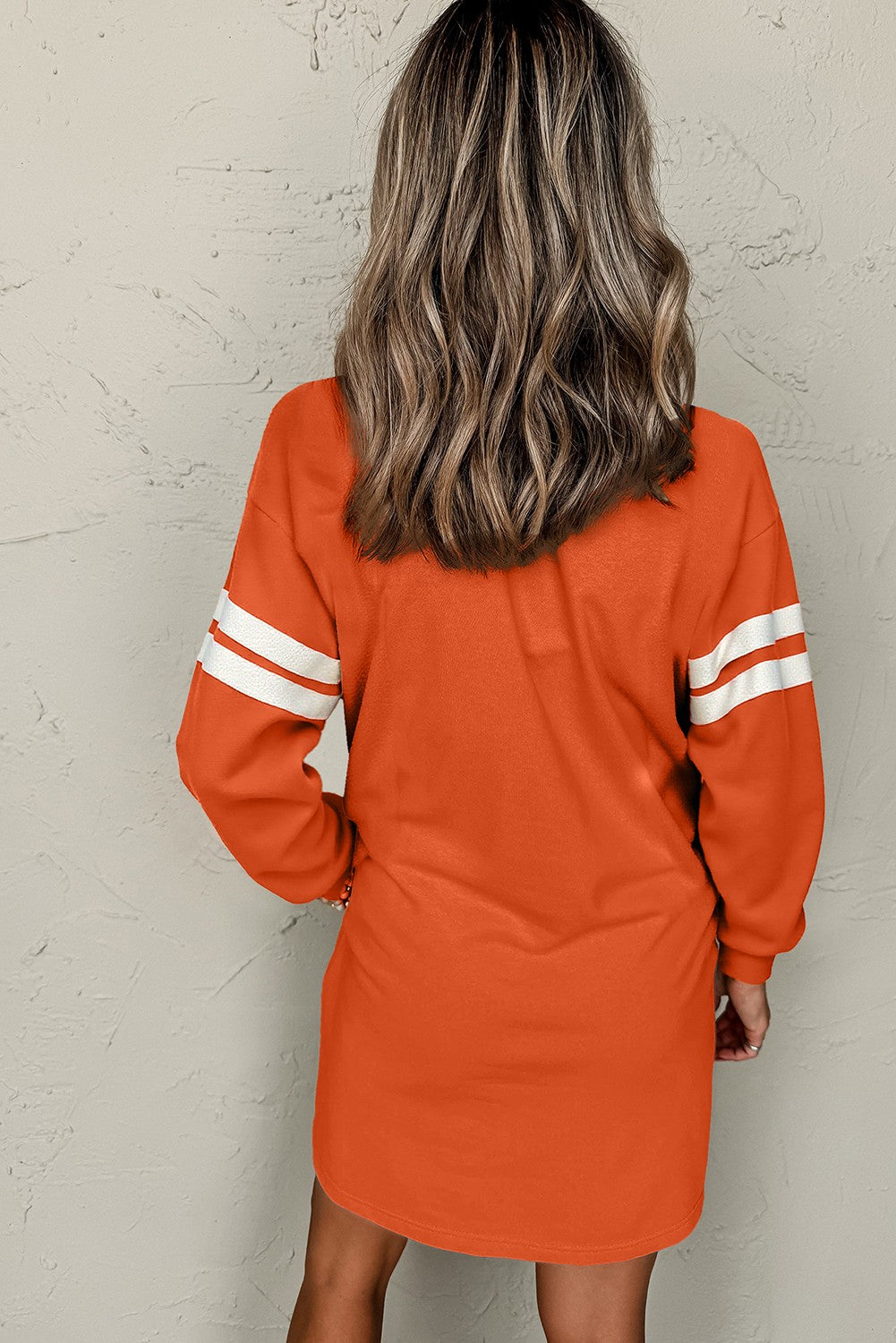 Varsity Striped Drop Shoulder Oversized Dress