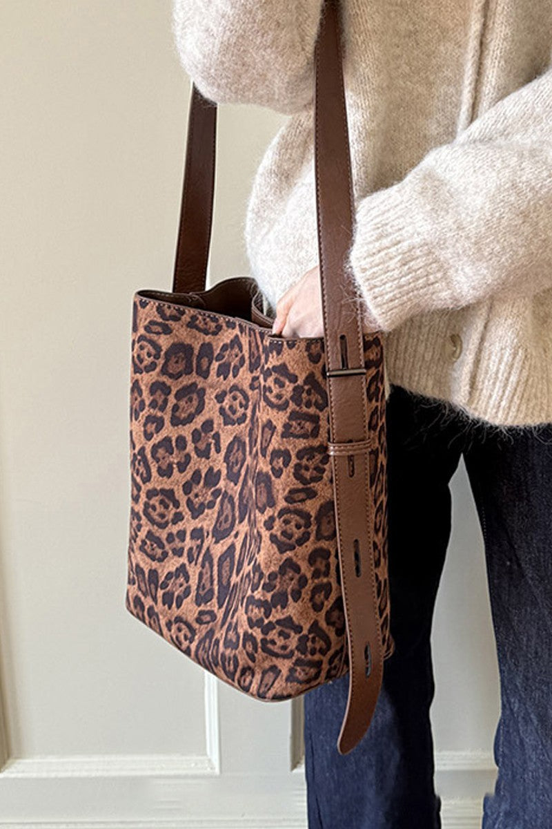 Microsuede Bucket Tote Bag