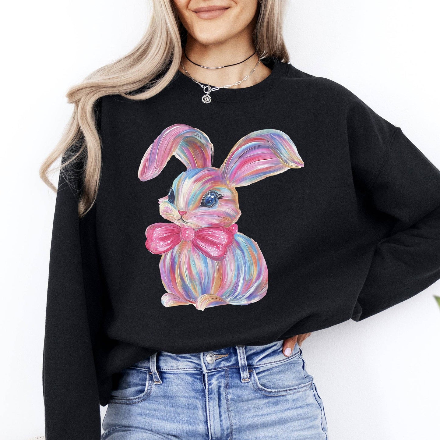 Glittery Easter Bunny, Rabbit, Adorable Sweatshirt