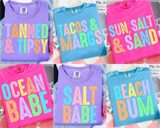 Large Summer Designs Comfort Colors T-shirt