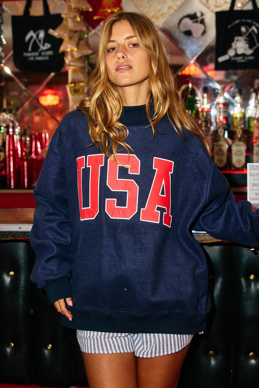 IT2594-USAFLAG 'USA & FLAG' Reversible Mock Neck Sweatshirt