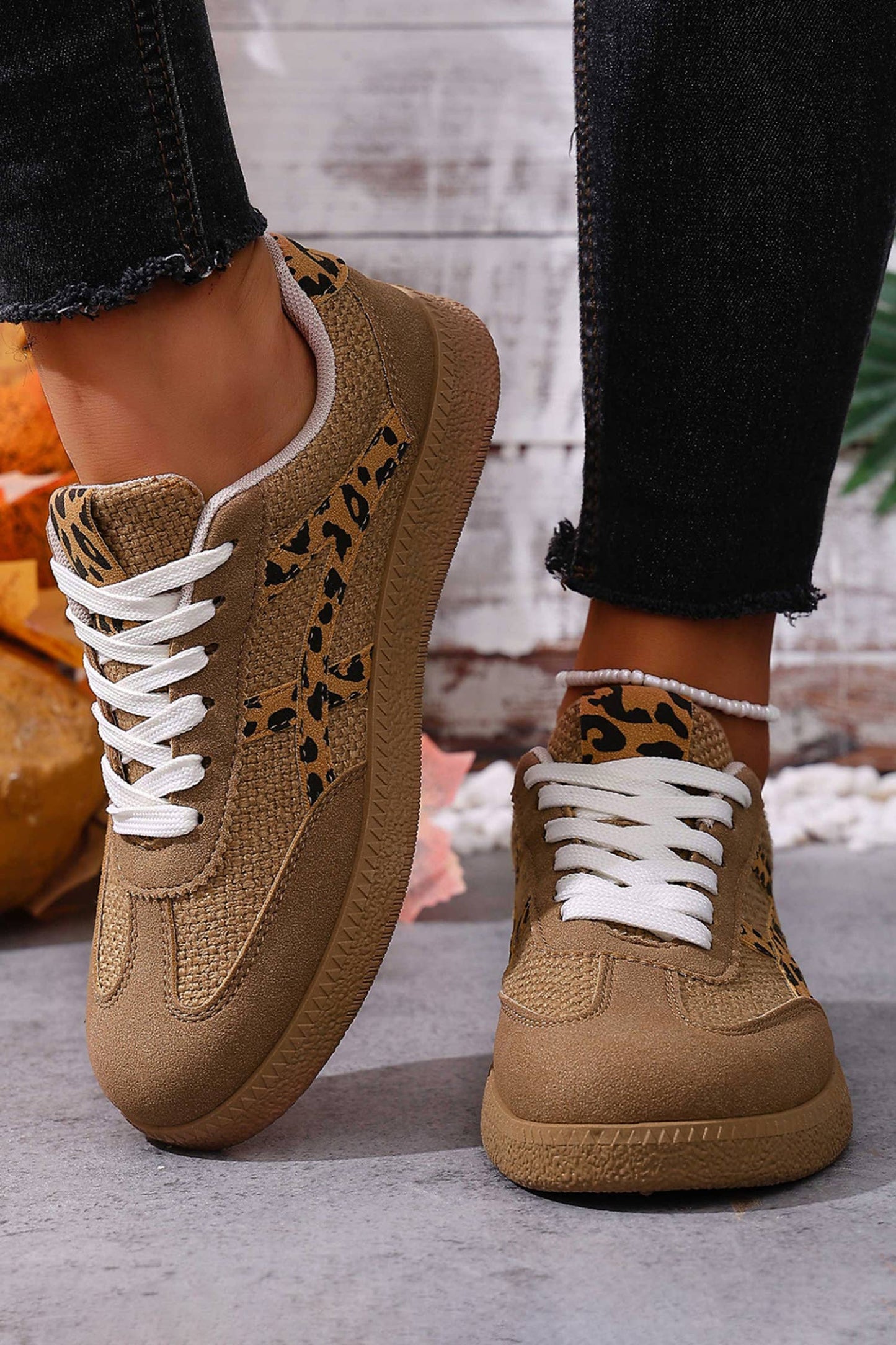 Faux Suede Contrast Patchwork Detail Sneakers | US6-10