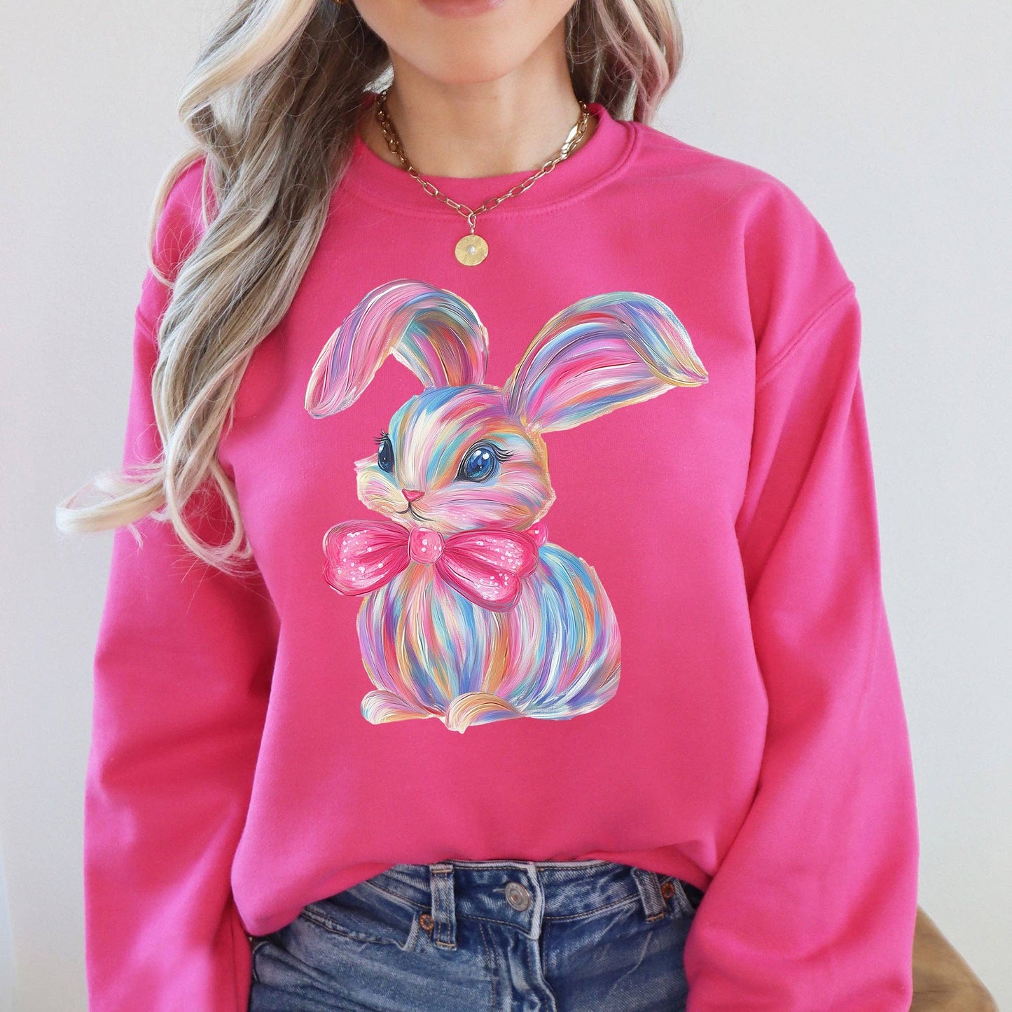 Glittery Easter Bunny, Rabbit, Adorable Sweatshirt