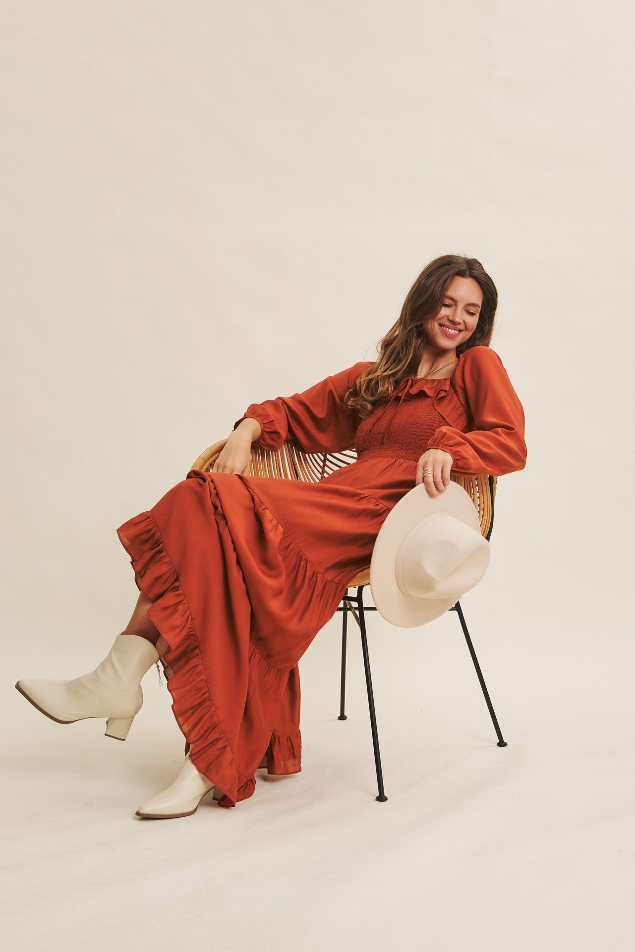 Tiered Ruffle Flare Smocked Maxi Dress