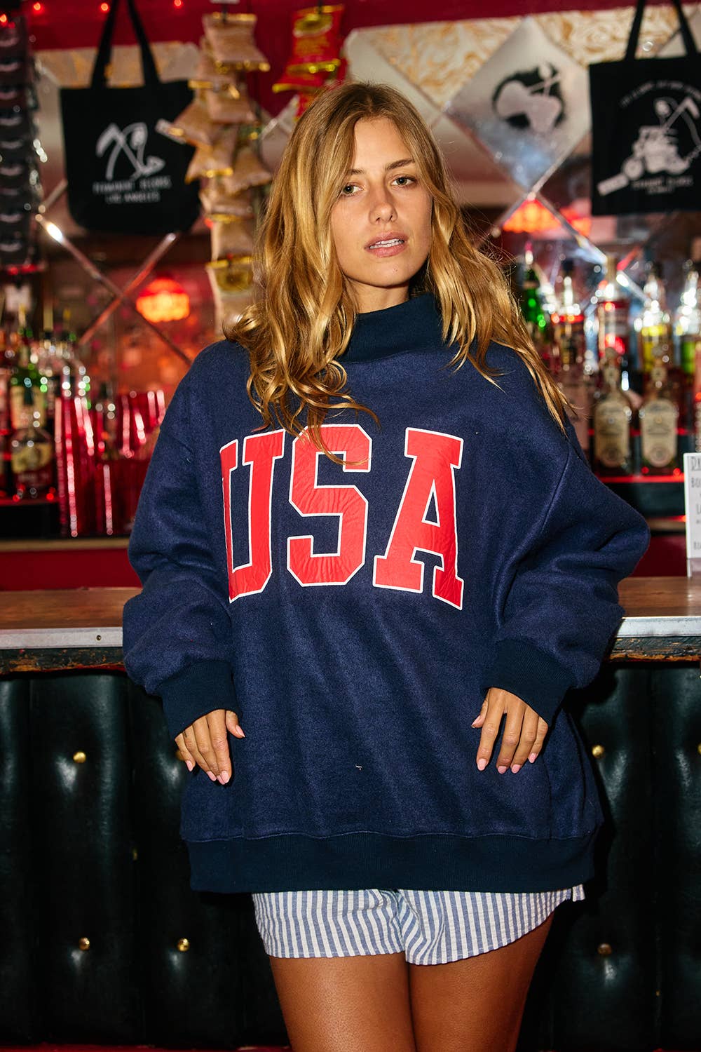 IT2594-USAFLAG 'USA & FLAG' Reversible Mock Neck Sweatshirt