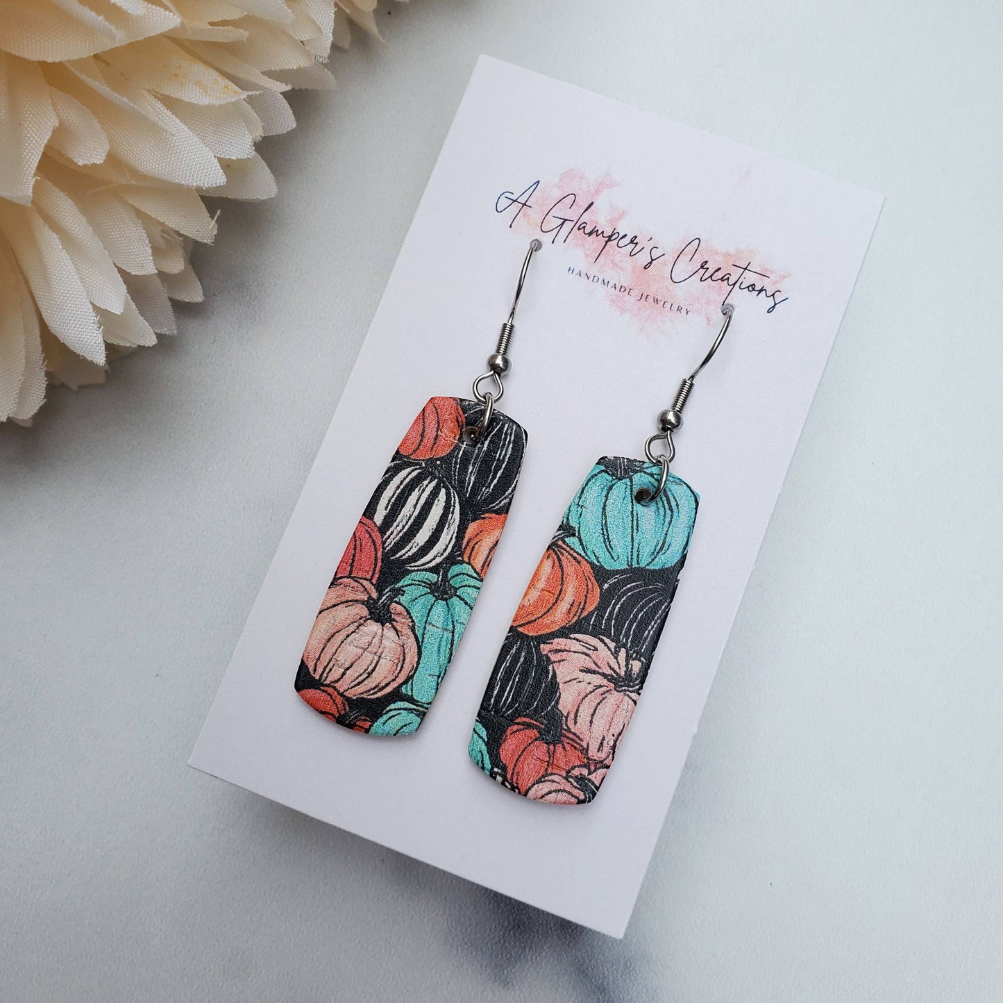 Pumpkins Mini Bar Leather Earrings