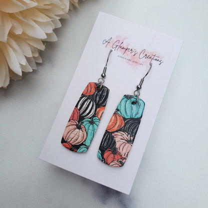 Pumpkins Mini Bar Leather Earrings