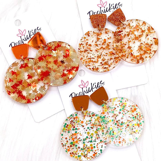 2" Fall Feels Piggyback Dangle Acrylic Fall Earrings