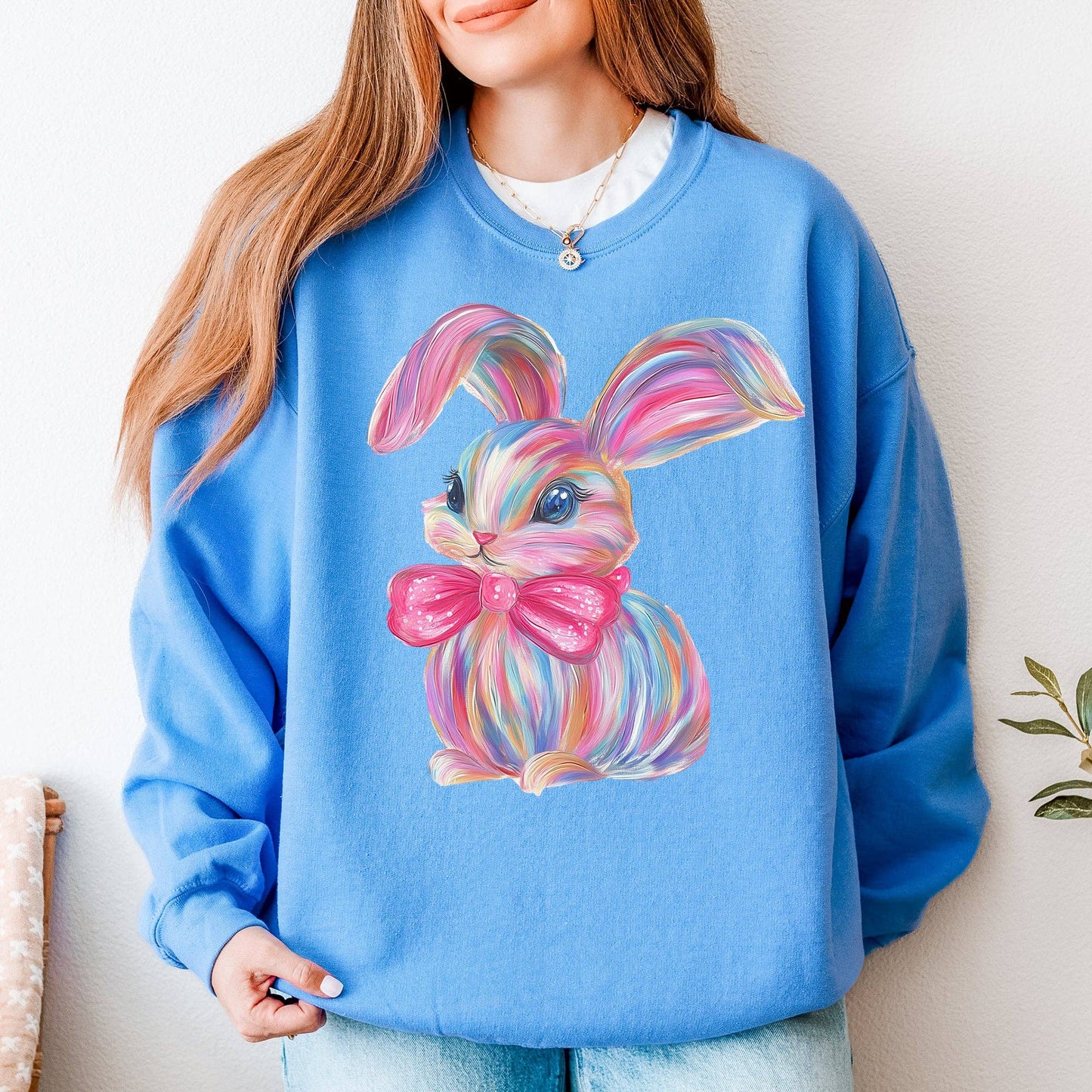 Glittery Easter Bunny, Rabbit, Adorable Sweatshirt
