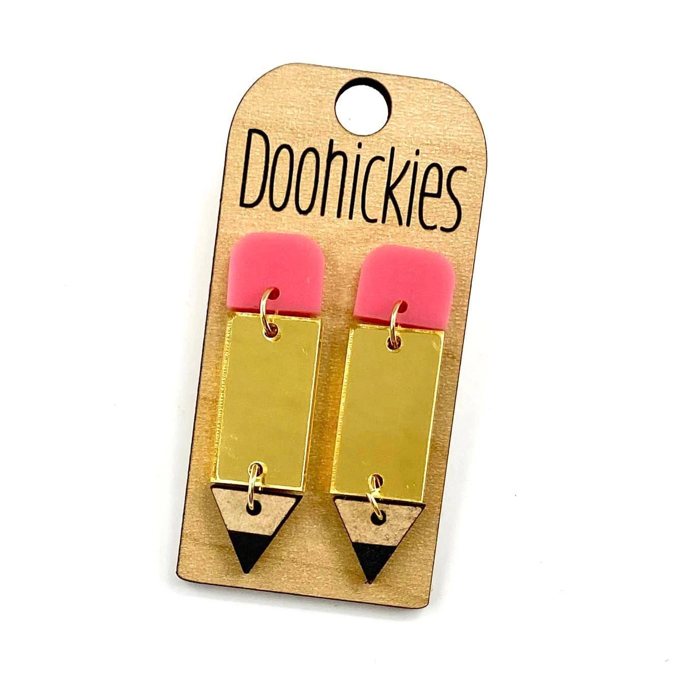 2" Lil' Pencil Acrylic Teacher Earrings