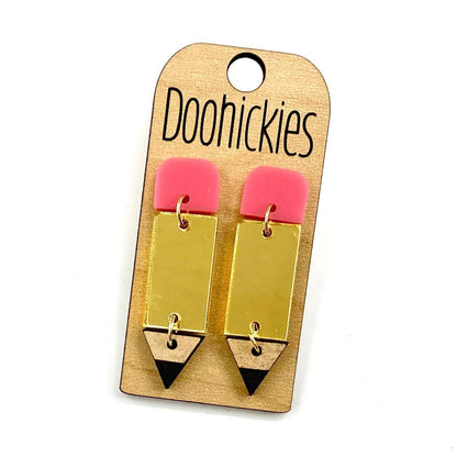 2" Lil' Pencil Acrylic Teacher Earrings