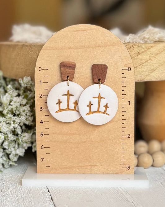 Three Crosses Earrings 