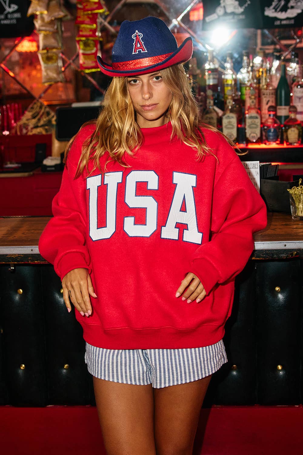IT2594-USAFLAG 'USA & FLAG' Reversible Mock Neck Sweatshirt