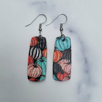 Pumpkins Mini Bar Leather Earrings