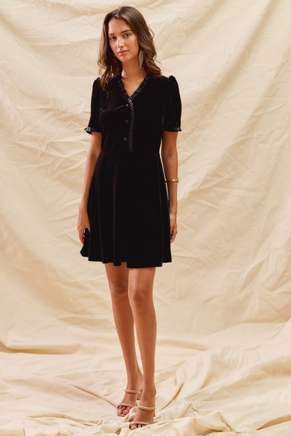 COMING SOON! Christmas Velvet Ruffled Mini Dress