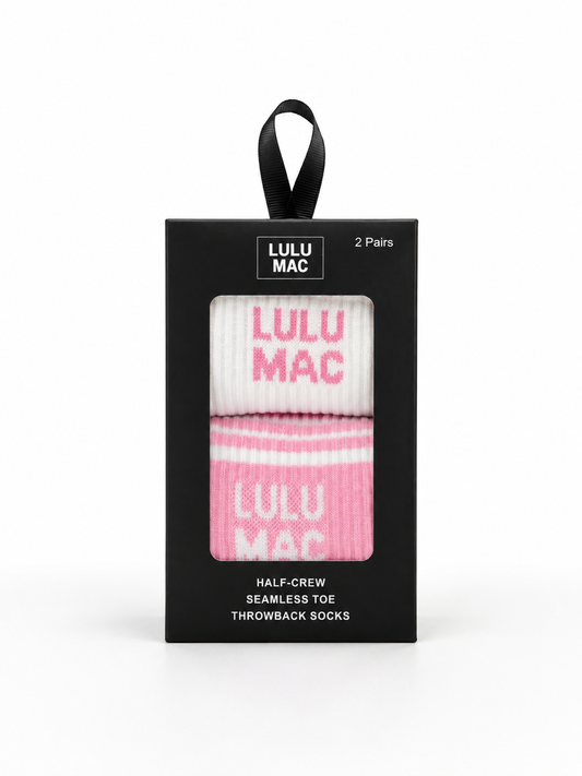 Girlie Girl Originals - Lulu Mac Socks 2 Pair Box- LIGHT PINK/LIGHT PINK