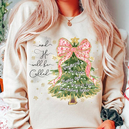 And He Will Be Called Sweater, Christmas Tree With Bow Shirt